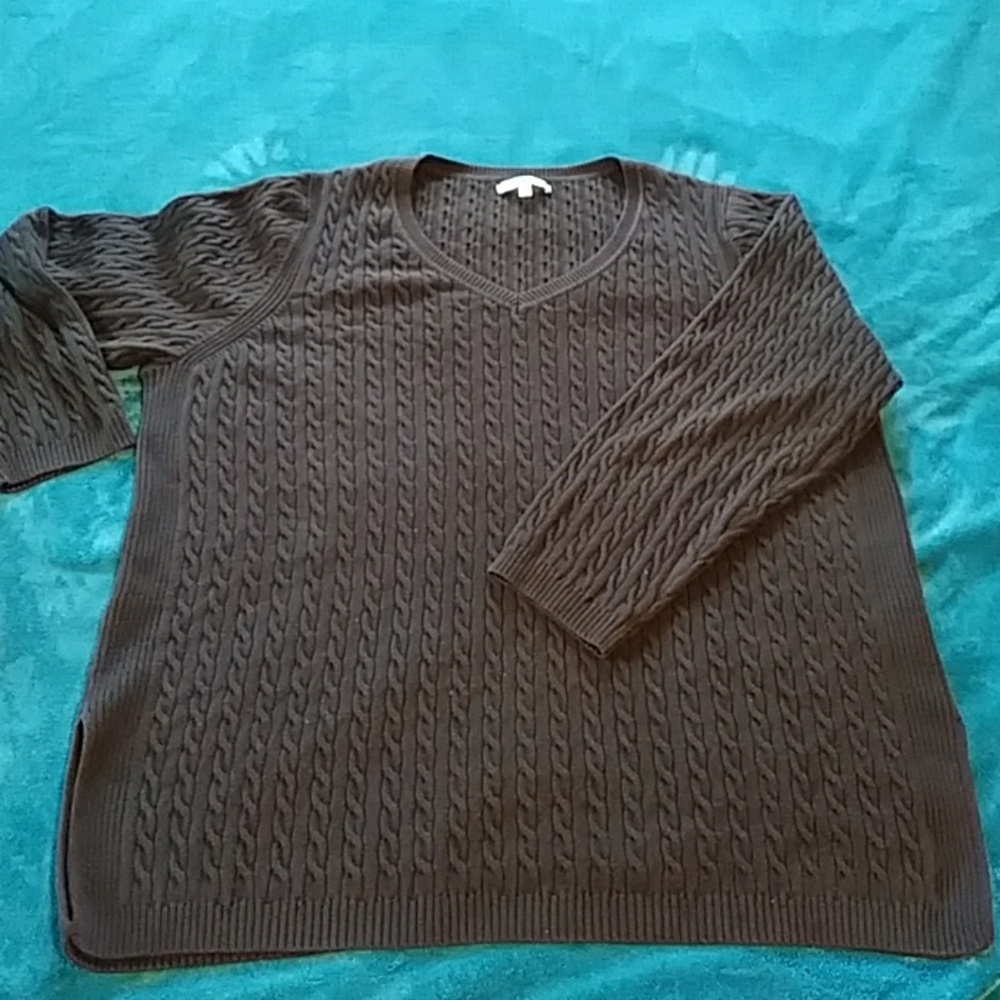 Womens brown vneck sweater